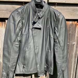 Leather motorcycle jacket